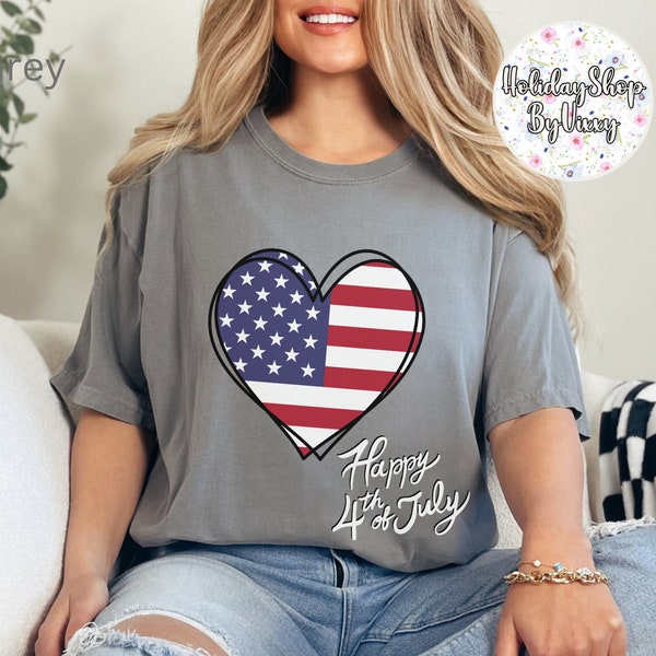 Happy 4th Of July Shirt, Comfort Colors Unisex Garment-Dyed T-shirt, Independence Day Graphic Shirt, Red White and Blue Tees, USA Shirt