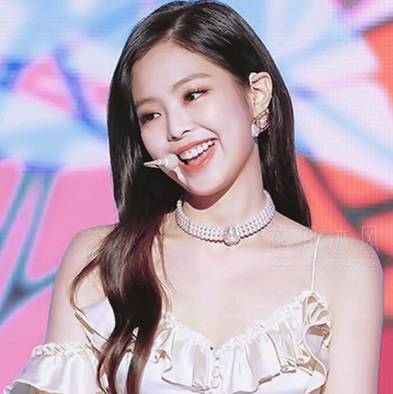 Blackpink Jennie Silver Rhinestoned Pearl Layered Choker - Etsy