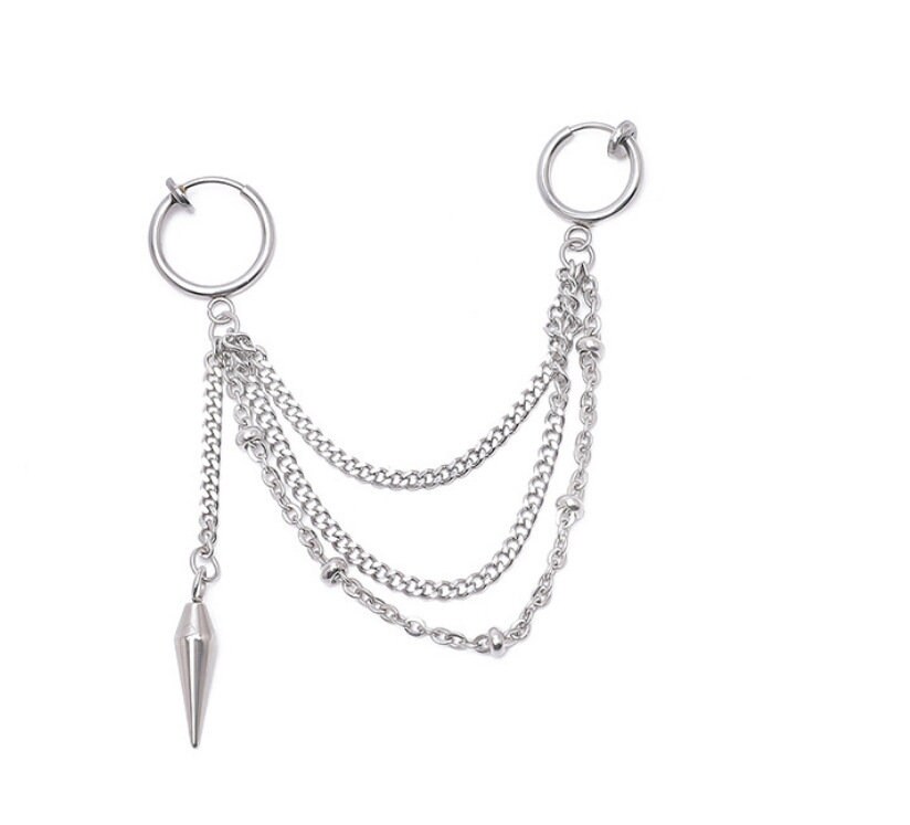 BTS V Kim Tae-hyung Layered Silver Cartilage Clip on Earrings - Etsy