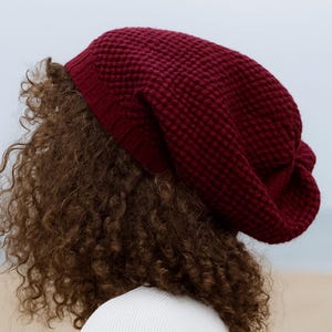 Waffle Knit Slouchy Beanie: Women&#39;s Boho Winter Hat
