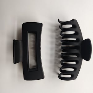 Set of 2 - Oversized Claw Clip, Neutral Colors (Black, Brown, Tan)