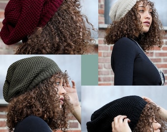 Waffle Knit Slouchy Beanie/Hat, Slouchy Beanie Women, Slouch Beanie/Hat, Knitted Beanie, Oversized, Boho Beanie, Women's floppy beanie