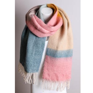 Long Winter Scarf, Faux Mohair Scarf