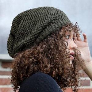 Waffle Knit Slouchy Beanie/Hat, Slouchy Beanie Women, Slouch Beanie/Hat, Knitted Beanie, Oversized, Boho Beanie, Women's floppy beanie