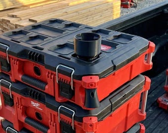 Kit portavasos Milwaukee Packout: inserto antivibración impreso en 3D y abridor de botellas.