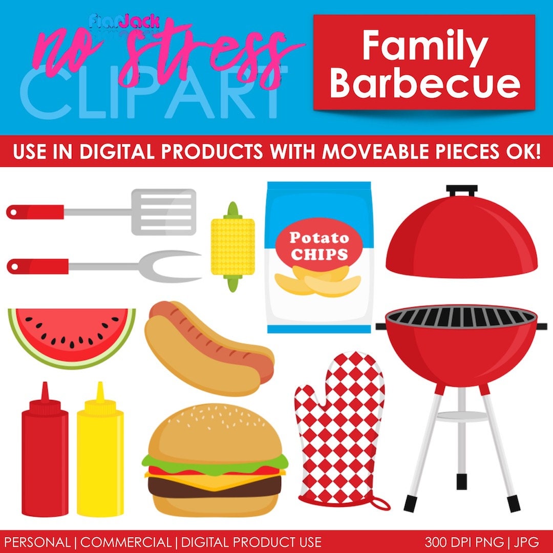 Family Barbecue Clip Art (digital Use Ok!) - Etsy
