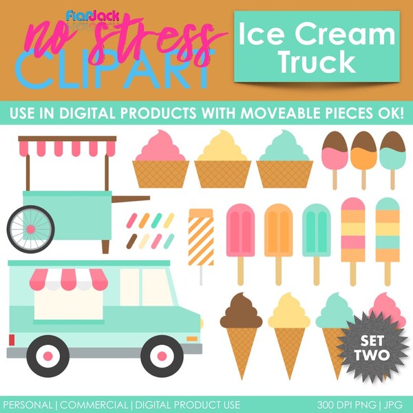 Ice Cream Truck Treats (Paste) Clip Art (Digital Use Ok!)