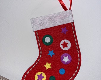 DIY felt Christmas sock kit to make at home December Eve decoration