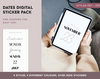 Dates Digital Sticker Sheet | Stickers for Digital Planner, Goodnotes Stickers File, Digital Stickers, Notability Stickers, Sticker Sheets