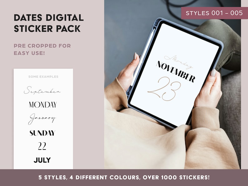 Dates Digital Sticker Sheet | Stickers for Digital Planner, Goodnotes ...