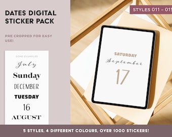 Dates Digital Sticker Sheet | Goodnotes Stickers, Digital Planner Stickers, Notability Stickers, digital stickers, digital journal stickers