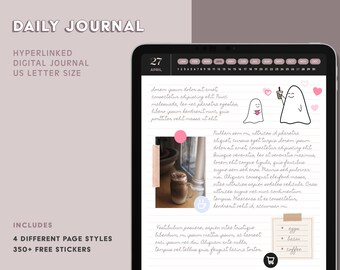 Digital Journal | Goodnotes sticker sheet, manifestation journal, daily journal, daily gratitude journal, digital stickers, daily planner