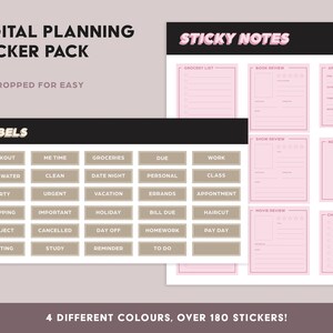 Digital Planning Stickers | Label Stickers, Goodnotes Stickers, Sticky Note stickers, digital stickers, digital sticky notes, digital labels
