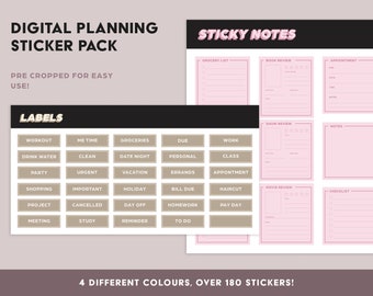 Digital Planning Stickers | Label Stickers, Goodnotes Stickers, Sticky Note stickers, digital stickers, digital sticky notes, digital labels