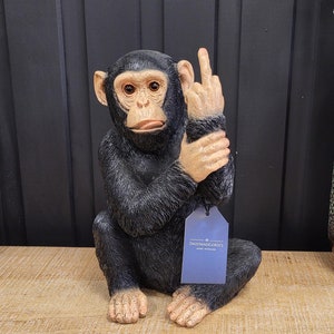 Up Yours Monkey Ornament | Cheeky Monkey Ornament | Naughty Middle Finger Monkey