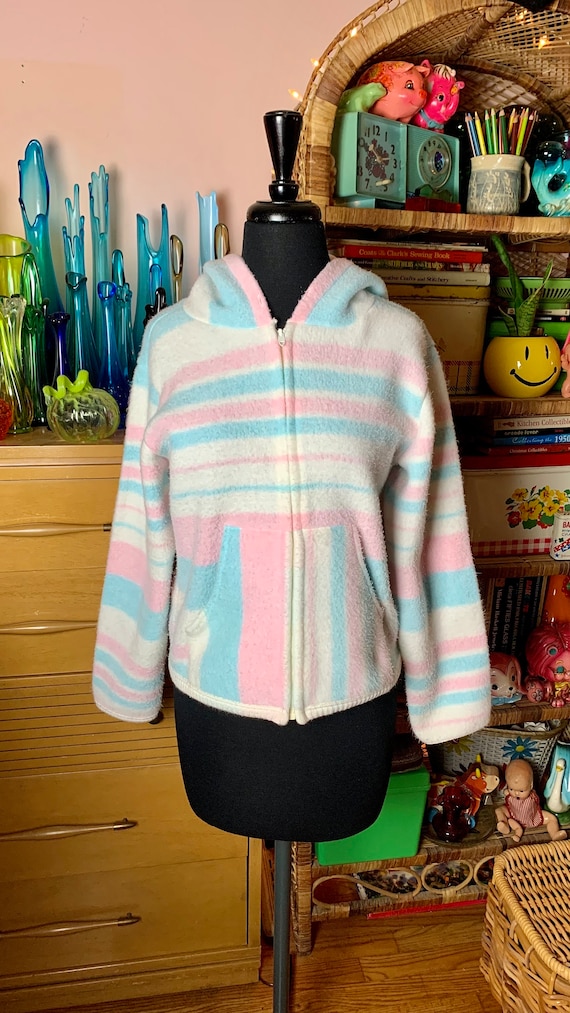 Vintage Claudia Pastel White Blue and Pink Striped
