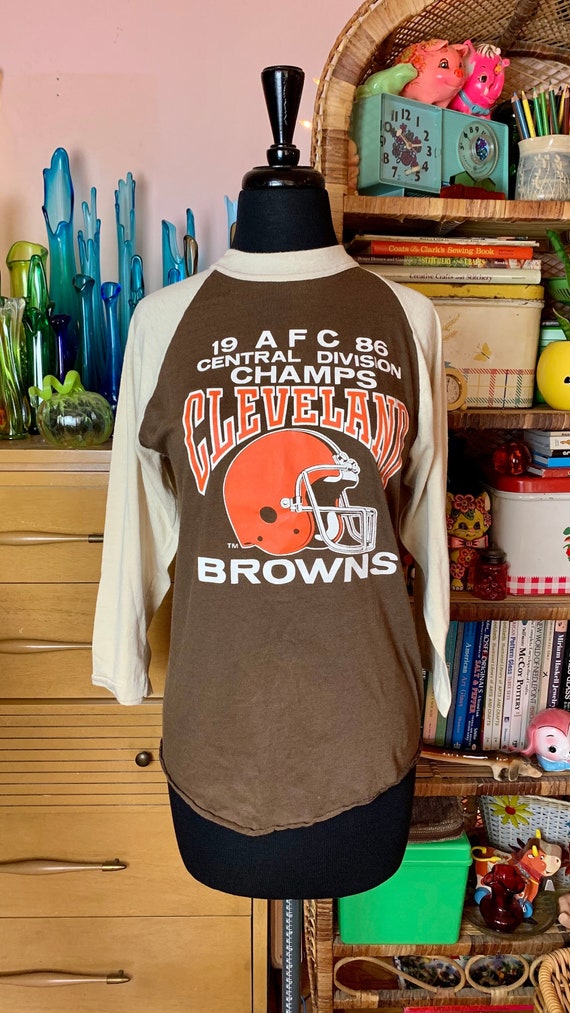 Vintage Single Stitch Cleveland Browns 1986 AFC Ce