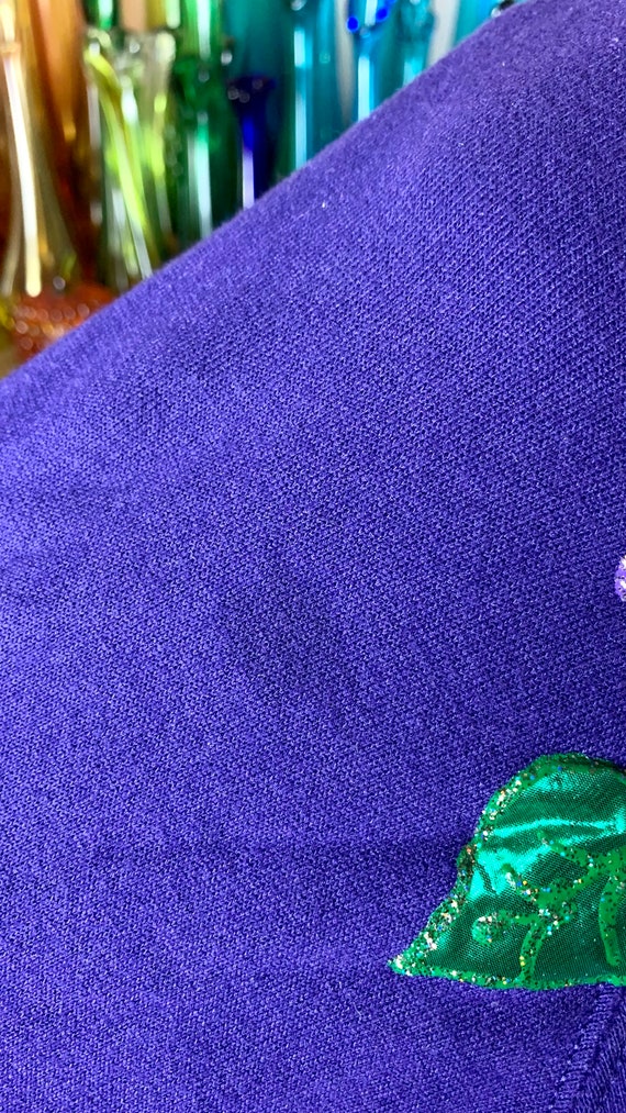 Vintage Purple Lettuce Hem Pullover Sweatshirt wi… - image 5
