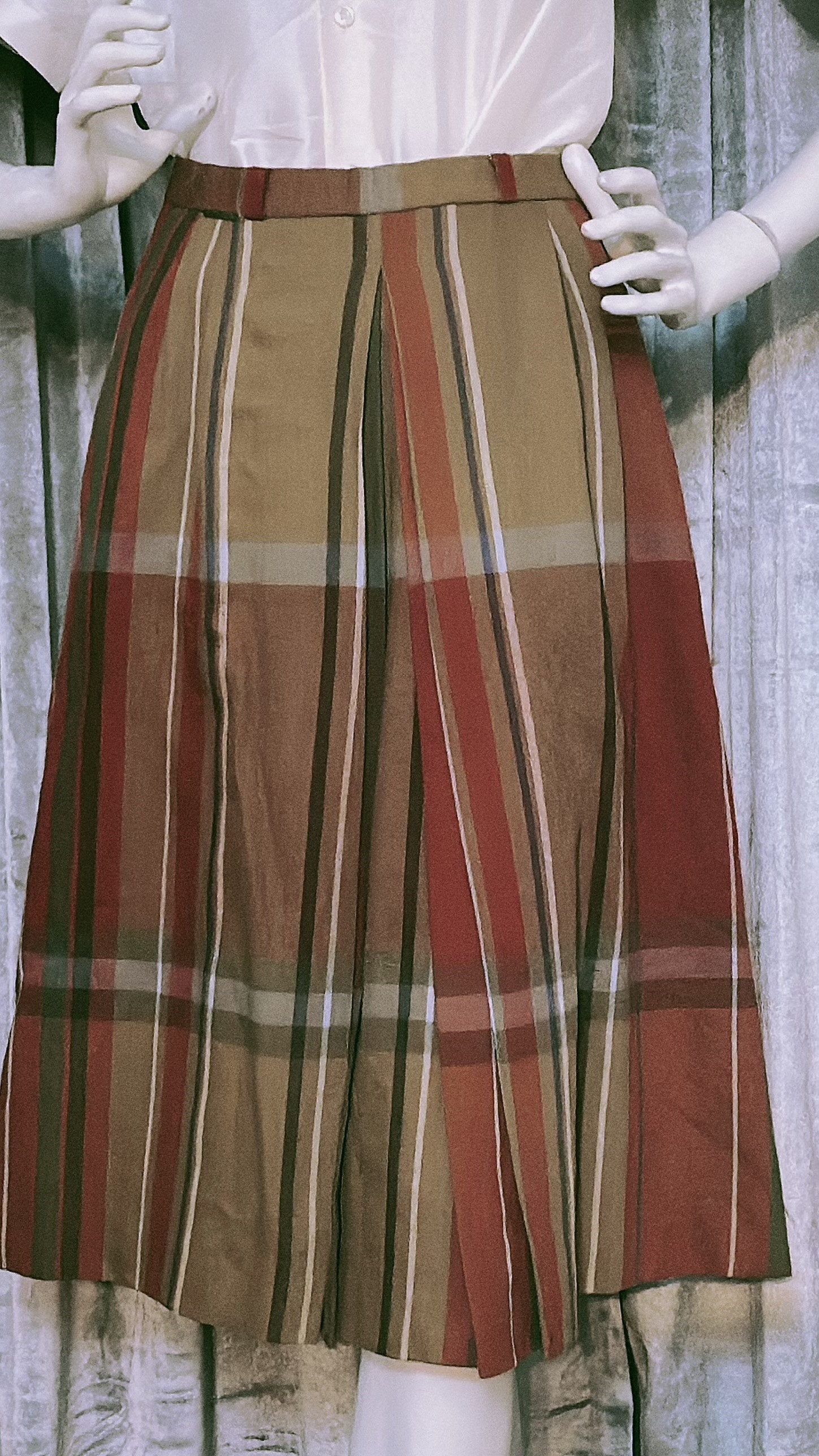 Jupe En Laine Geiger Vintage - Taille 34 - Vert Olive - Neuve Avec étiquette - Années 80