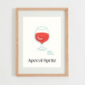 Aperol Spritz Wall Art, Drink Set