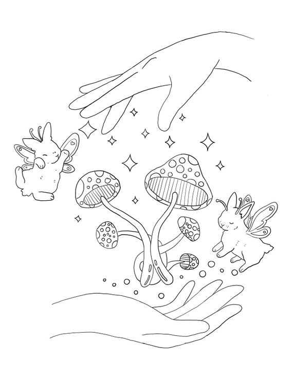 Bunny Fairies Coloring Page - Etsy