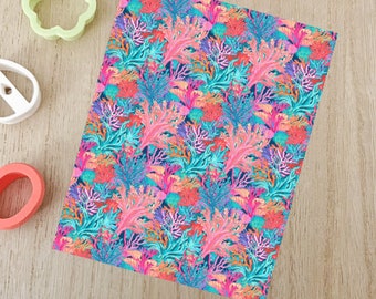 Bright Tropical Coral Reef | Transfer Paper for Polymer Clay | MTP 475