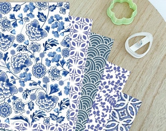 Blue Favorites Set | Transfer Paper for Polymer Clay | Discounted Bundle of 5 Patterns MTP 19, 212, 215, 217, 283