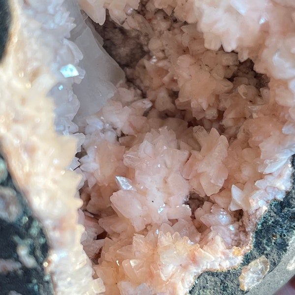 Pink Heulandite Crystal Pocket with Gemmy Stilbite | Multiple Mineral Zeolite Specimen | XXL Over 2 Pounds!