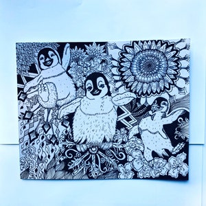 Pingouins faisant là happy dance print.