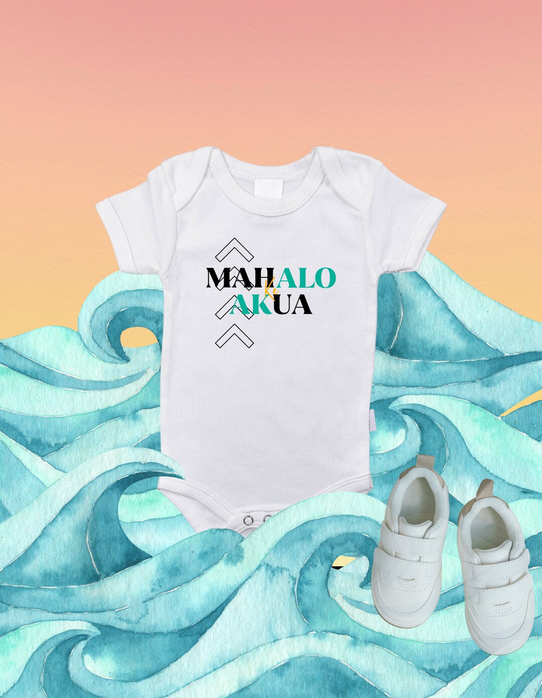 Mahalo Ke Akua Baby Onesie Hawaiian Baby Onesie Tropical Etsy