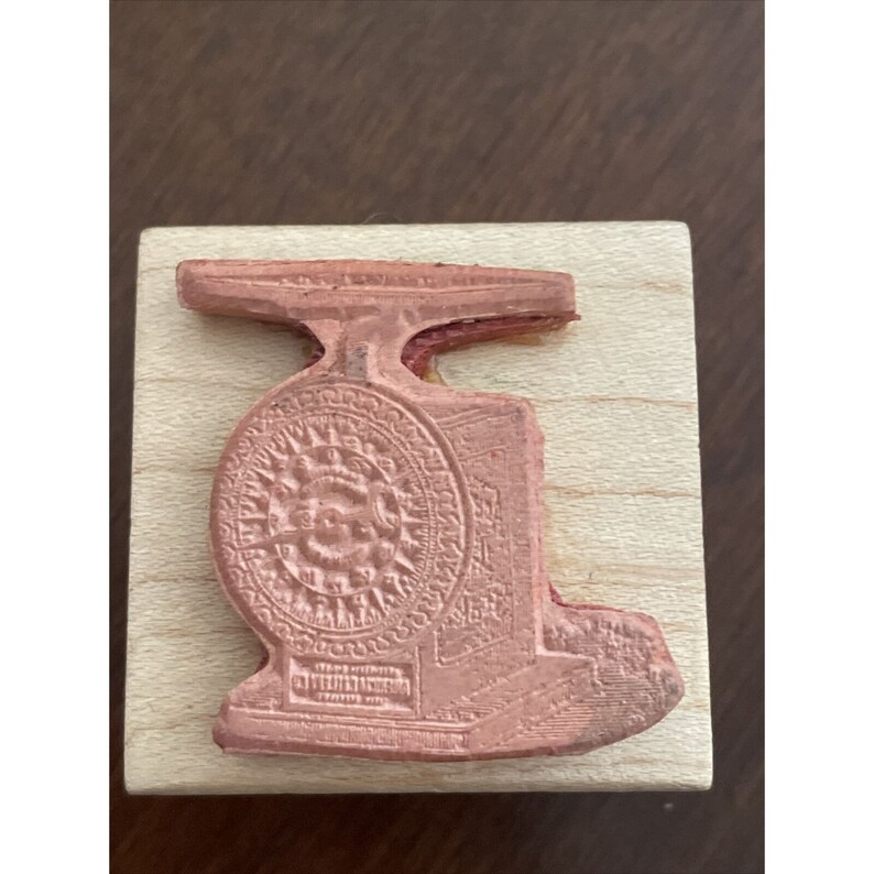 Wood Block Rubber Stamp Antique Scale Neto Stuff Made in USA Etsy