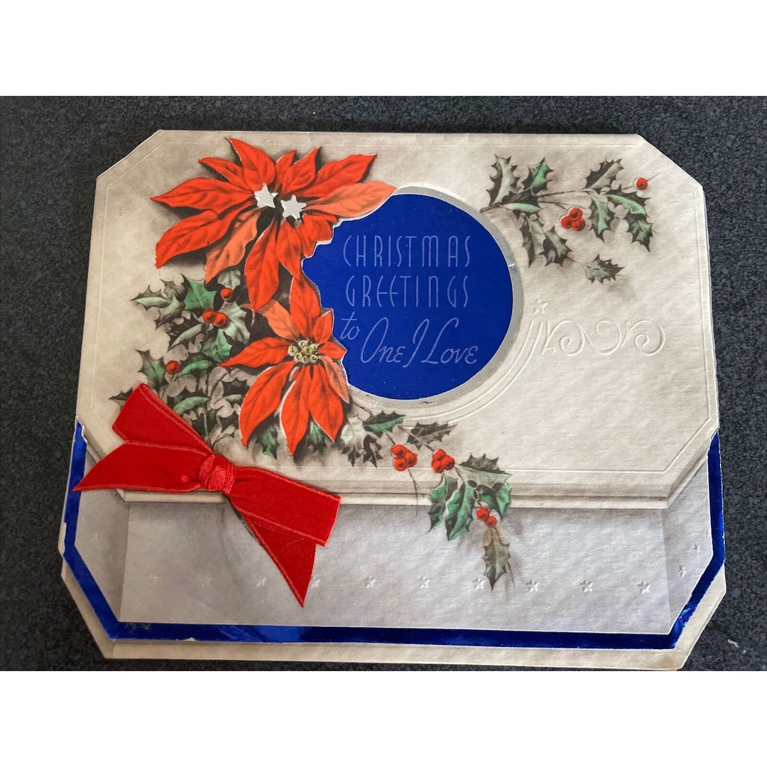 1938 Rust Craft Christmas Greetings for the One I Love Etsy