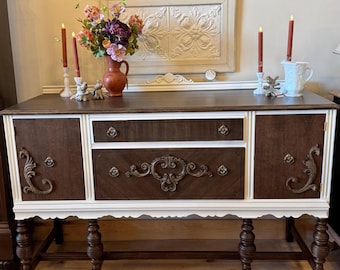 Antiek Jacobijns dressoir: afgewerkt boerderijbuffet, circa 1920