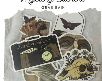 Mystery Sticker Pack | 5–8 Bookish Dark Academia Stickers | Junk Journal Supplies | Surprise Sticker Set