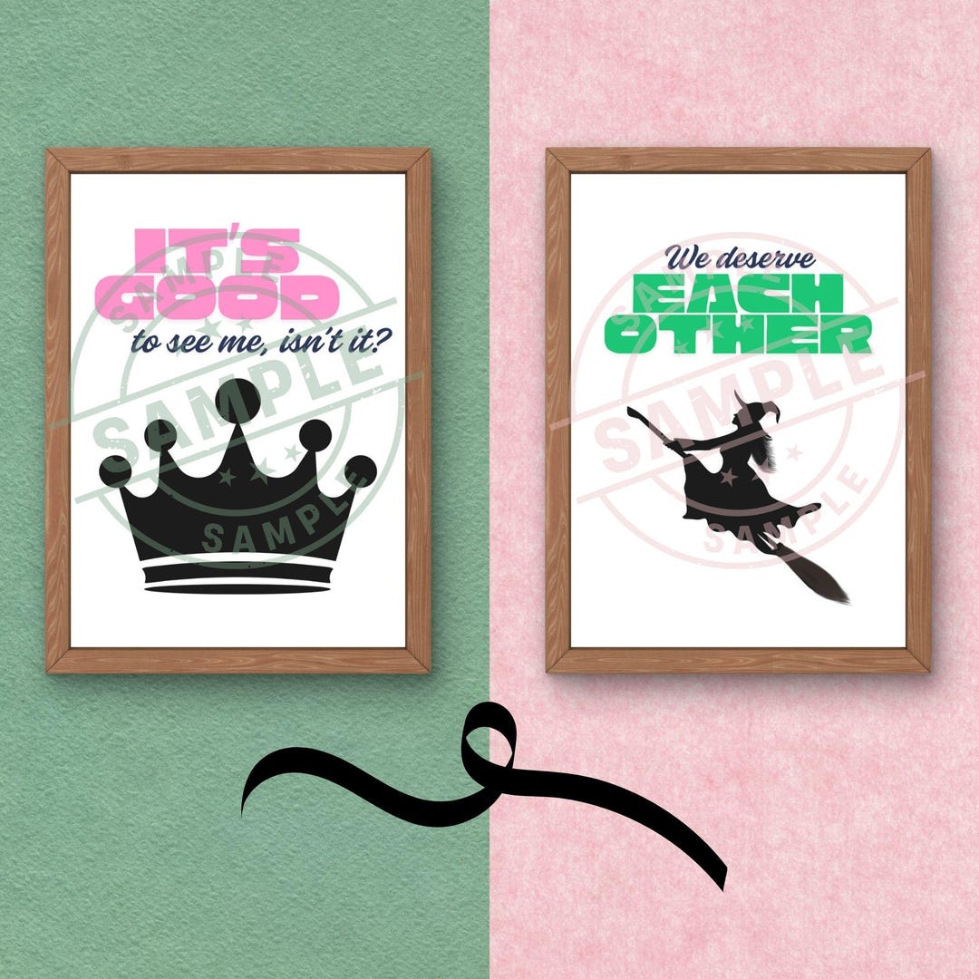Wicked Musical Inspired Wall Art Set 2 PC | Instant Download | Broadway ...