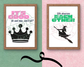 Wicked Musical Inspired Wall Art Set 2 PC | Instant Download | Broadway Theater Gift