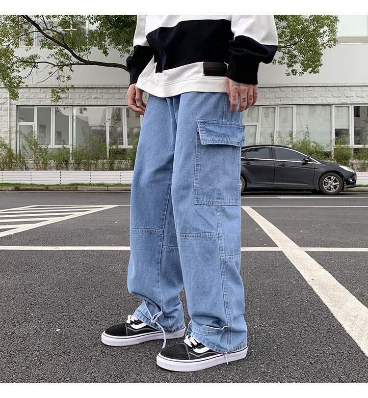 Hip Hop Y2K Style Casual Baggy Streetwear Skateboard Denim - Etsy