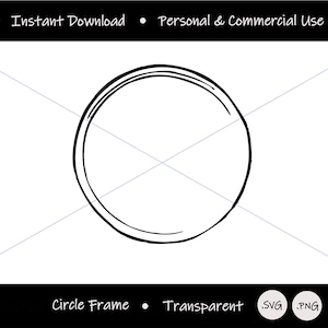 Dessin au trait circulaire avec centre transparent sous forme de fichier numérique pour le bricolage ; cadre circulaire moderne découpé ; Fichier de conception numérique SVG PNG