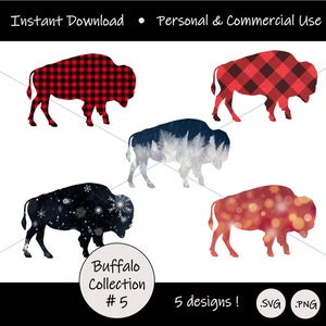 Textures hivernales en forme de buffle, fichiers numériques scintillants de neige de buffle pour la fabrication d'objets artisanaux locaux ; Fichier de conception numérique SVG PNG