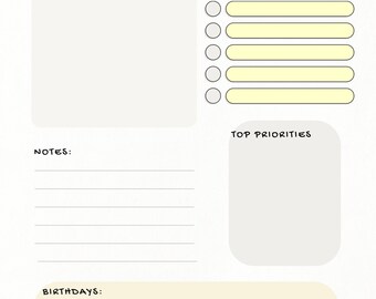 Plan mensual imprimible/ Metas mensuales/Carta/A5/A4/Descarga digital/Planificador digital