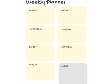 Planificador Semanal Imprimible/ Descarga Instantánea/U. S Carta/A5/A4/Inserto de agenda