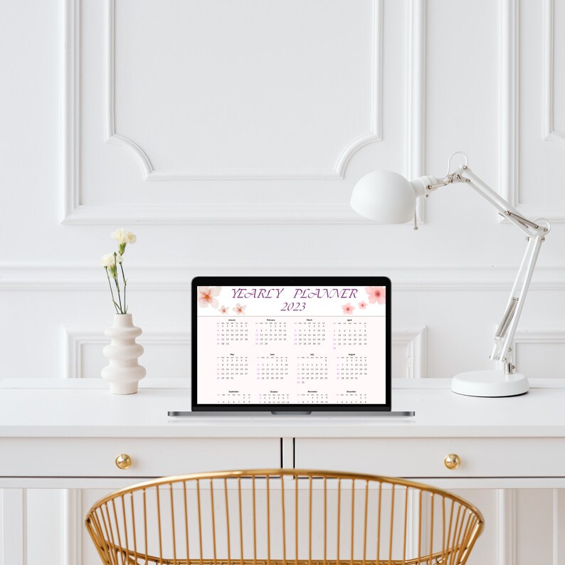 2023 Yearly Planner Year at A Glance Monthly Review Yearly Overview