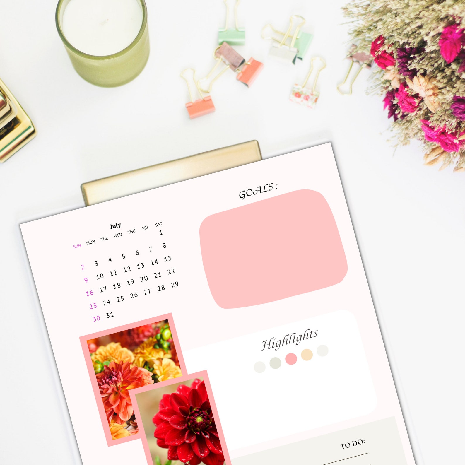2023 Yearly Planner | Year at A Glance | Monthly Review | Yearly ...