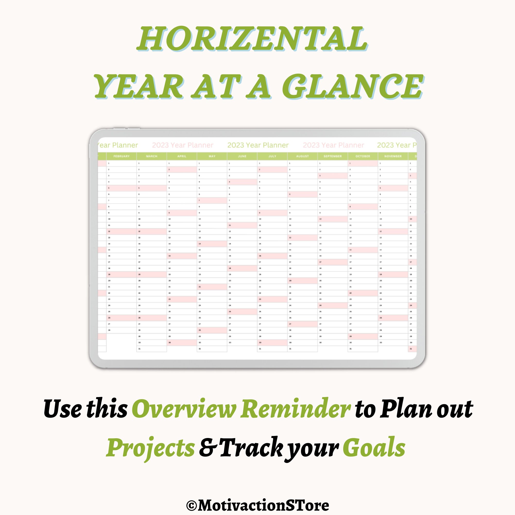 Yearly Overview | Annual Calendar | 2023 Yearly Calendar | Year at a ...