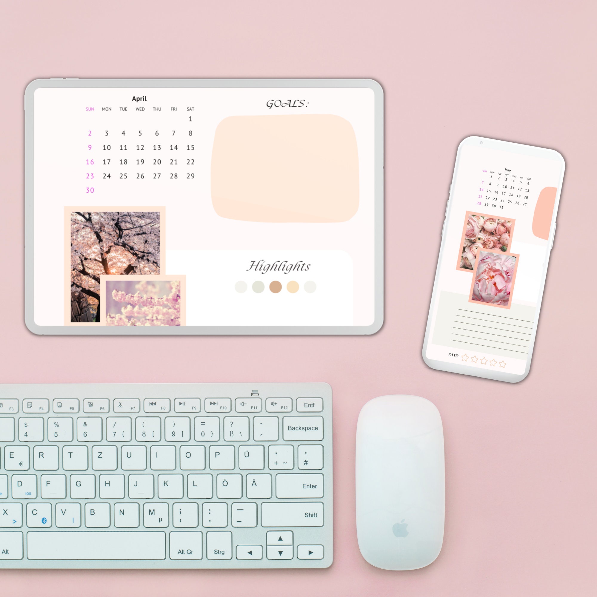 2023 Yearly Planner | Year at A Glance | Monthly Review | Yearly ...