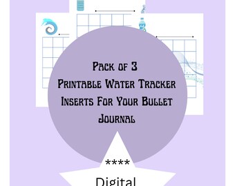Ausdruckbare Bullet Journal Wassereinnahme Tracker