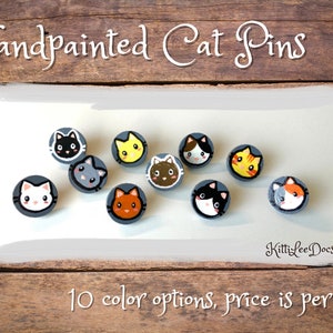 Handpainted Pins - Cat Colors