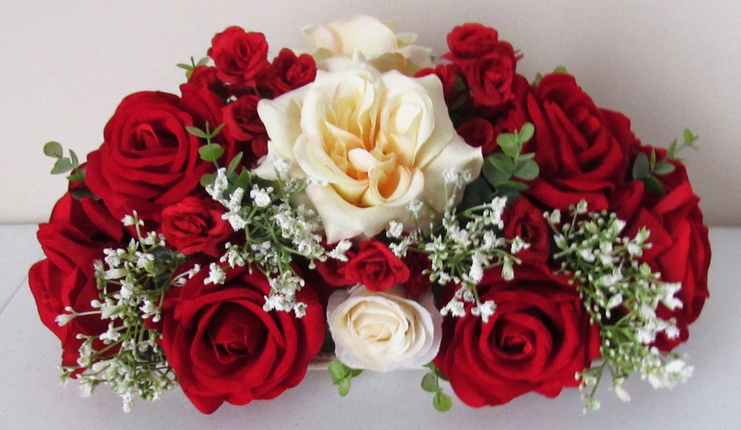 This Large Artificial Rose Floral Arrangement Might Be Nice Etsy