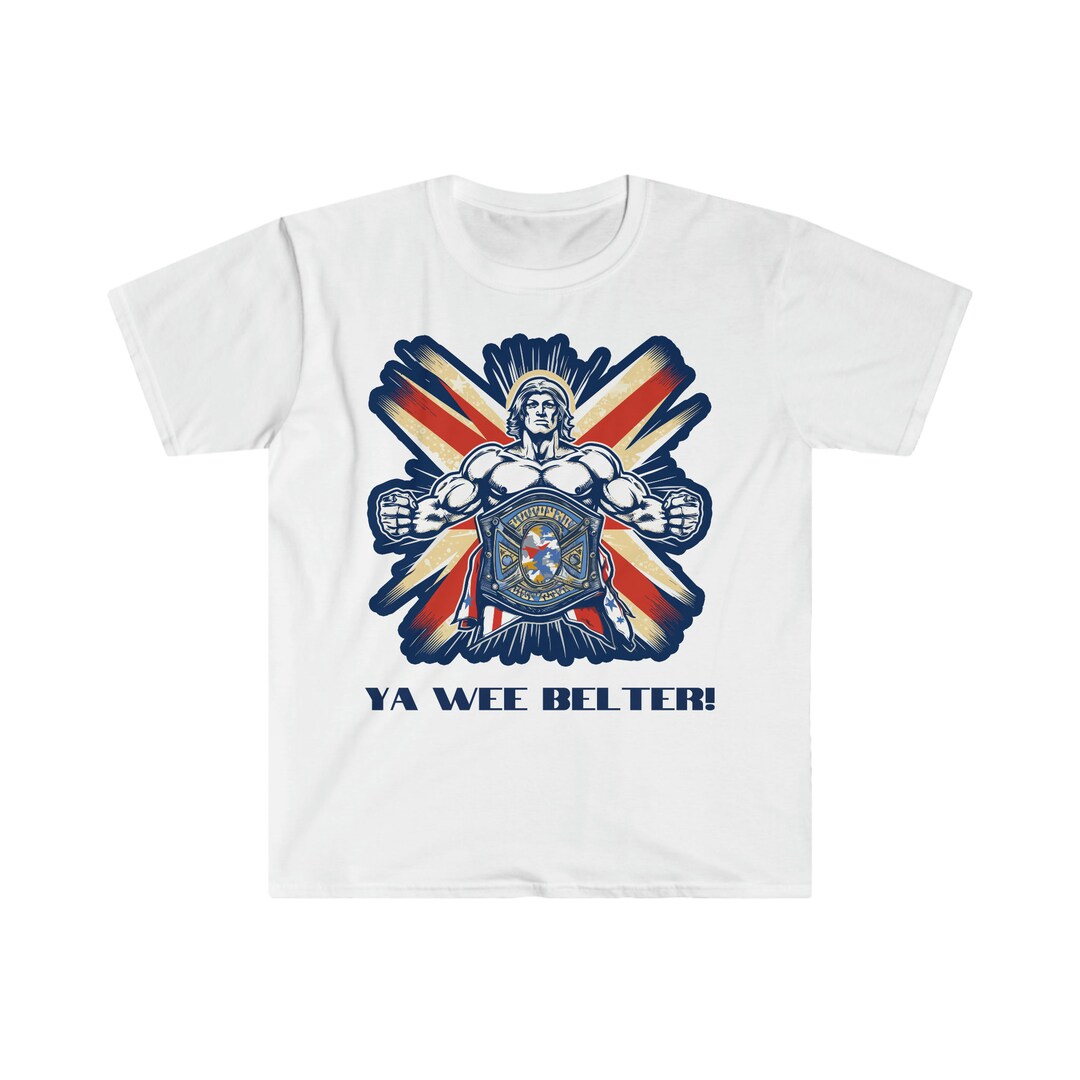 Ya Wee Belter Tshirt Muscular Man Design British Flag Etsy