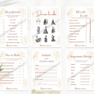 Wedding games kit-Bachelorette games to print-Bachelorette games to print yourself-Bachelorette (French)